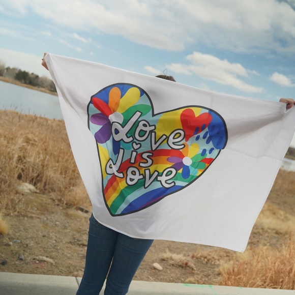 Love is Love (Wearable Flag, PRIDE, Flag with Sleeves, cape) - Picture 3 of 5